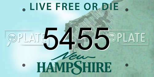 5455 New Hampshire License Plate