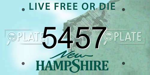 5457 New Hampshire License Plate