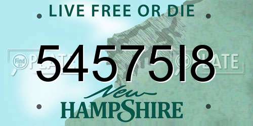 54575I8 New Hampshire License Plate