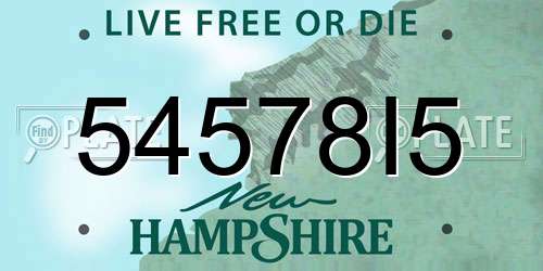 54578I5 New Hampshire License Plate