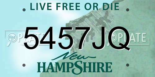 5457JQ New Hampshire License Plate