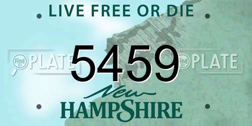 5459 New Hampshire License Plate