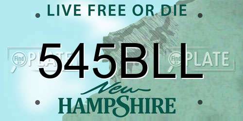 545BLL New Hampshire License Plate