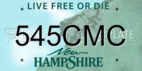 545CMC New Hampshire License Plate