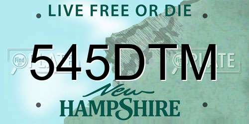 545DTM New Hampshire License Plate