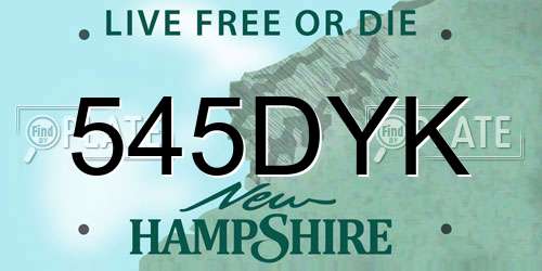 545DYK New Hampshire License Plate