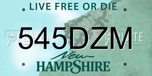 545DZM New Hampshire License Plate
