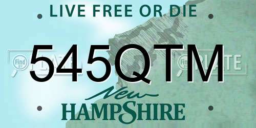 545QTM New Hampshire License Plate