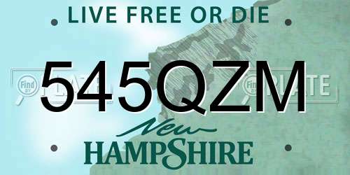 545QZM New Hampshire License Plate