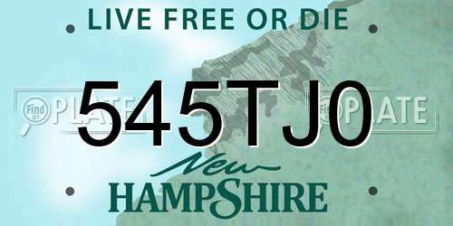 545TJ0 New Hampshire License Plate