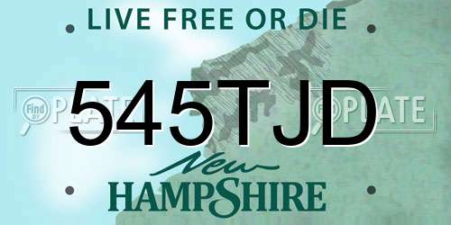 545TJD New Hampshire License Plate