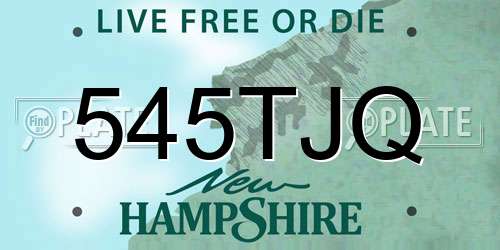 545TJQ New Hampshire License Plate