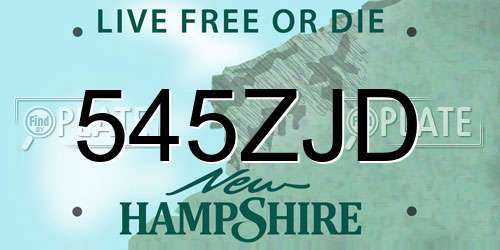 545ZJD New Hampshire License Plate