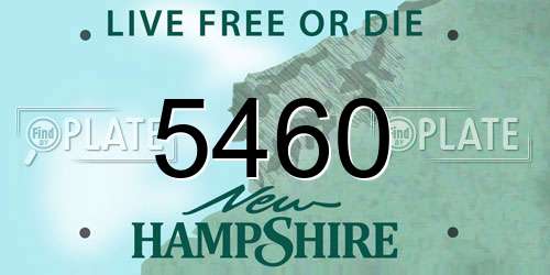 5460 New Hampshire License Plate