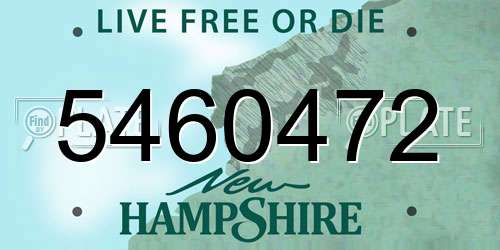 5460472 New Hampshire License Plate