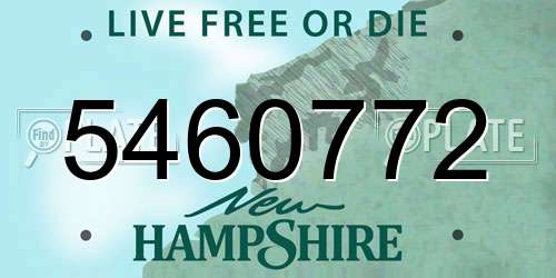 5460772 New Hampshire License Plate