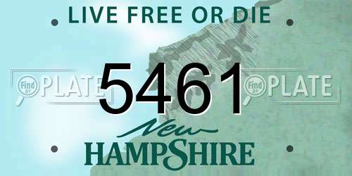 5461 New Hampshire License Plate