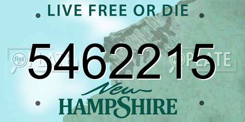 5462215 New Hampshire License Plate