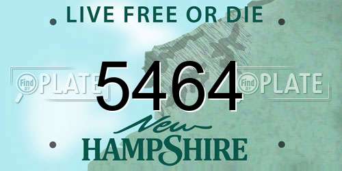 5464 New Hampshire License Plate