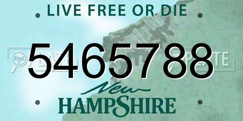 5465788 New Hampshire License Plate