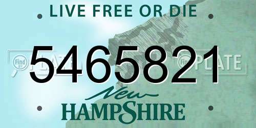 5465821 New Hampshire License Plate