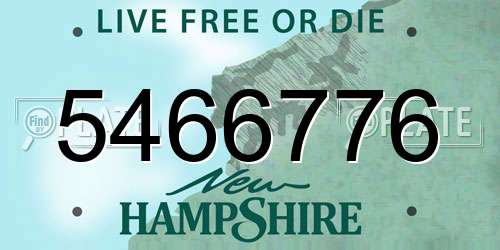 5466776 New Hampshire License Plate