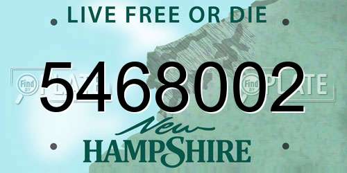 5468002 New Hampshire License Plate