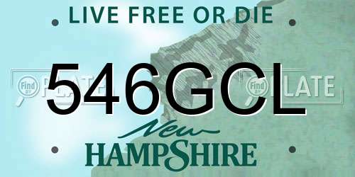 546GCL New Hampshire License Plate