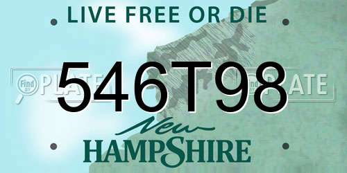 546T98 New Hampshire License Plate