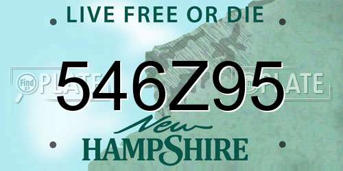 546Z95 New Hampshire License Plate