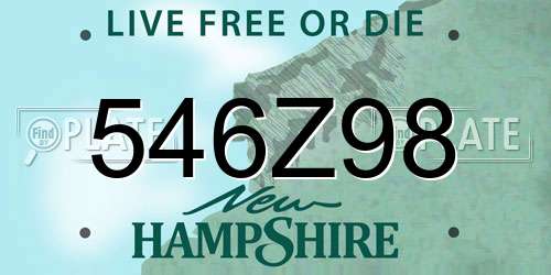 546Z98 New Hampshire License Plate