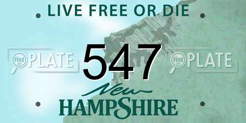 547 New Hampshire License Plate