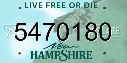 5470180 New Hampshire License Plate