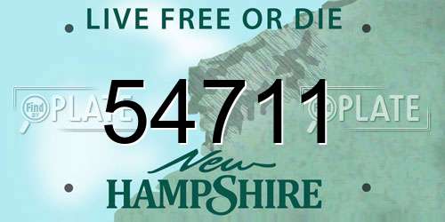 54711 New Hampshire License Plate