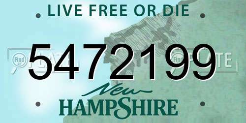 5472199 New Hampshire License Plate