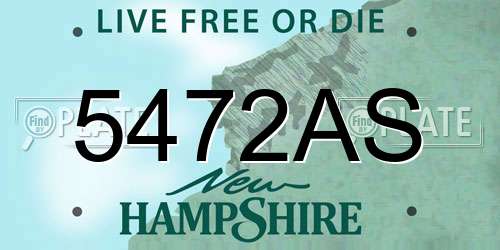 5472AS New Hampshire License Plate