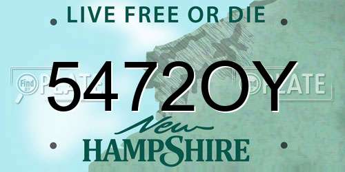 5472OY New Hampshire License Plate