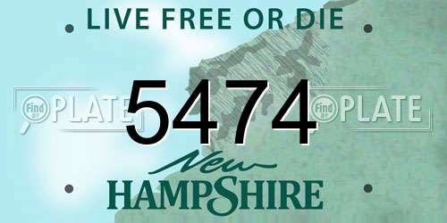 5474 New Hampshire License Plate
