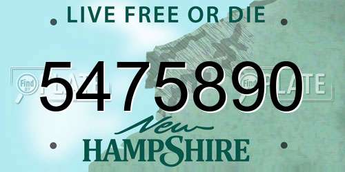 5475890 New Hampshire License Plate