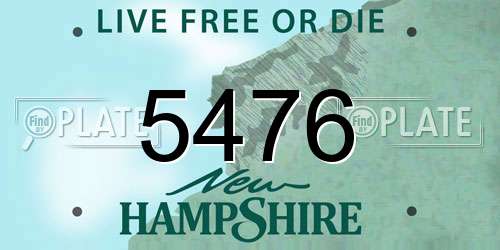5476 New Hampshire License Plate