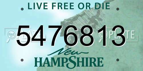5476813 New Hampshire License Plate