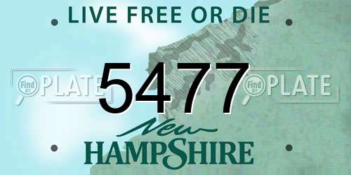 5477 New Hampshire License Plate