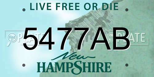 5477AB New Hampshire License Plate