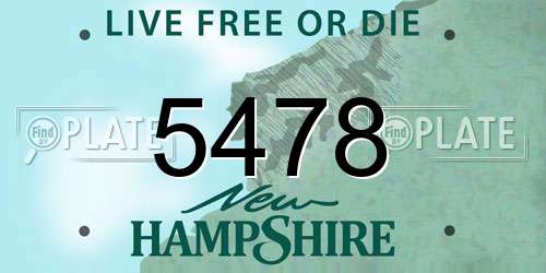 5478 New Hampshire License Plate