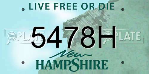 5478H New Hampshire License Plate
