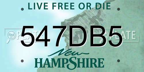 547DB5 New Hampshire License Plate