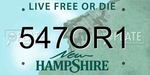 547OR1 New Hampshire License Plate
