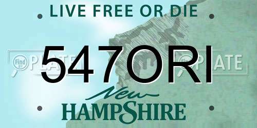 547ORI New Hampshire License Plate