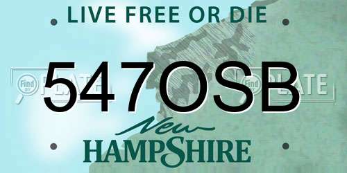547OSB New Hampshire License Plate