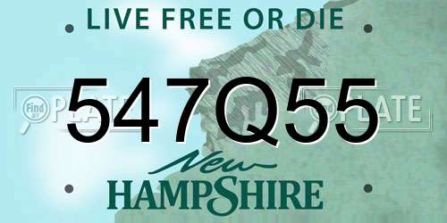 547Q55 New Hampshire License Plate
